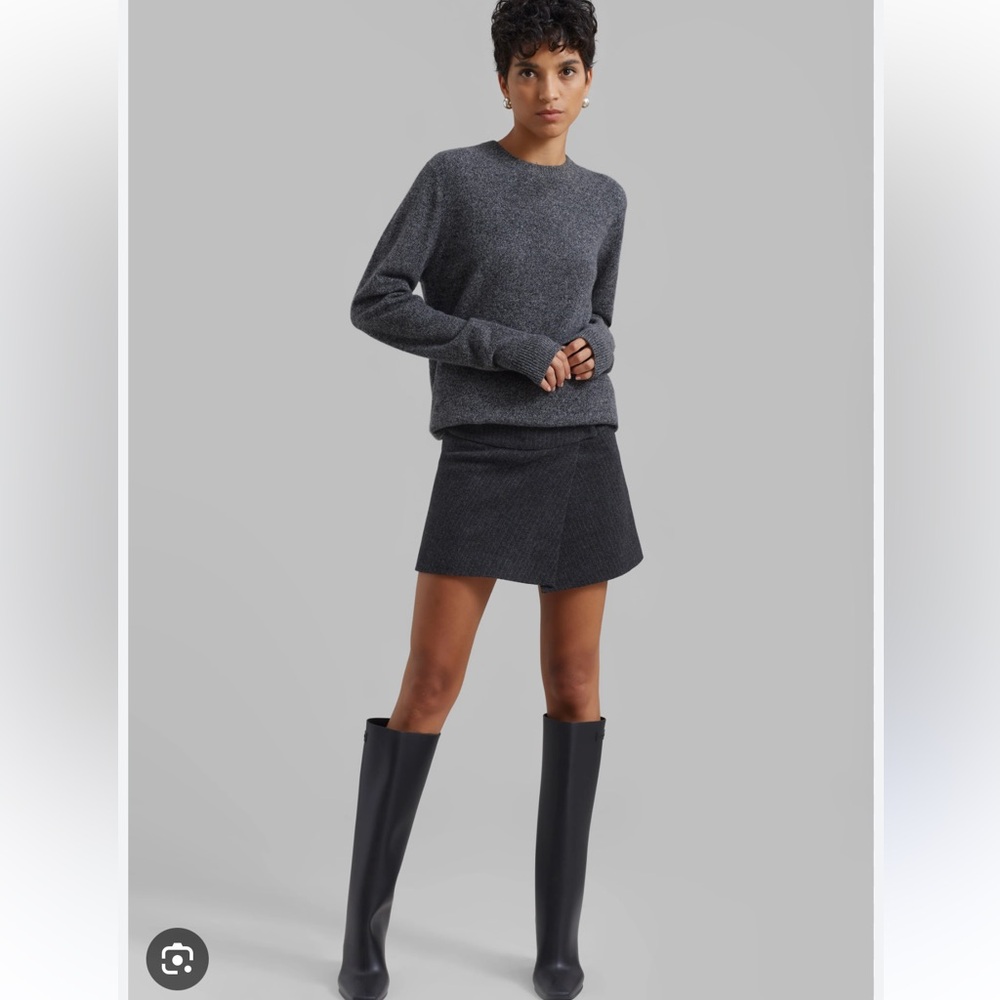 The Garment Porto mini skirt in grey pinstripe size UK 12 NWT